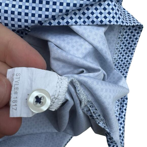 Byron Nelson Golf Polo S | DriWay Moisture-Wick | Blue Print Shirt - Picture 7 of 12